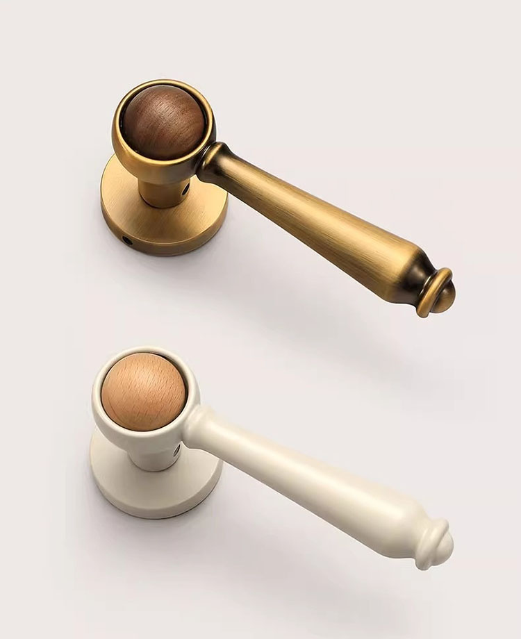 Khóa tay gạt Retro hợp kim phối gỗ cao cấp YJ264 | Flexdecor VN | 21