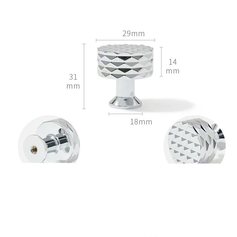 Núm tay nắm tủ đồng thau Crystal Grid KPA121 | Flexdecor VN | 22