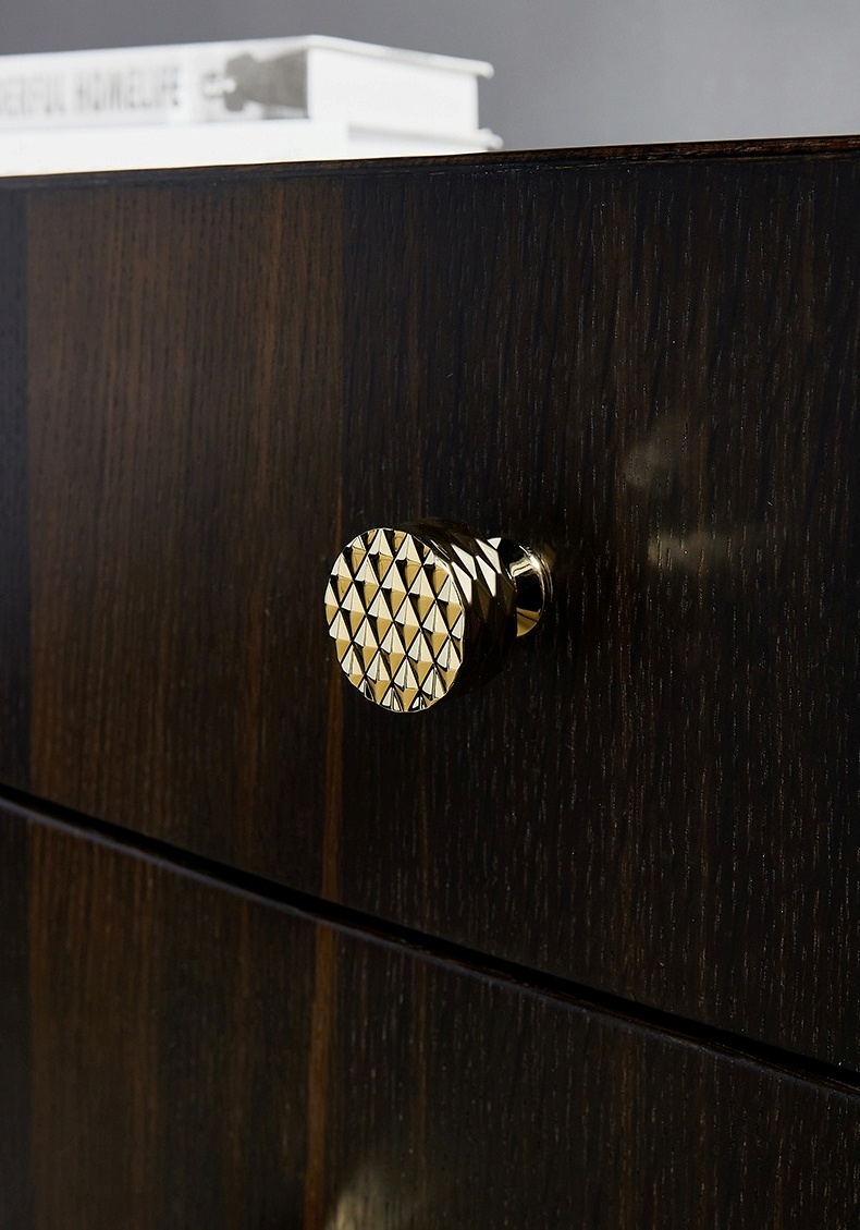 Núm tay nắm tủ đồng thau Crystal Grid KPA121 | Flexdecor VN | 18