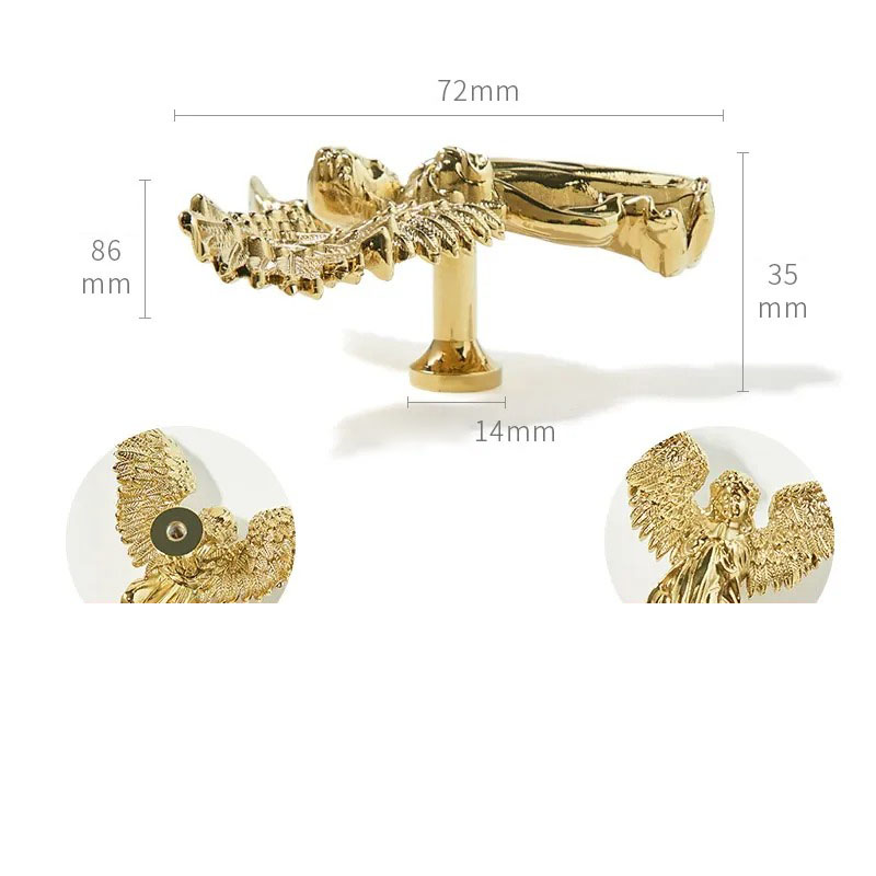 Núm tay nắm tủ đồng thau thiên sứ cổ tích KPA458 | Flexdecor VN | 18