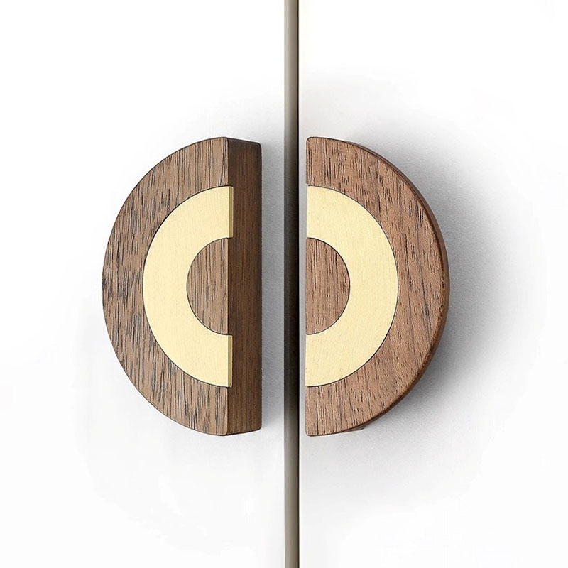 Tay nắm tủ bán nguyệt bằng gỗ óc chó cao cấp YJ5978 (8) Tay nắm tủ bán nguyệt cao cấp bằng gỗ óc chó YJ978 | Flexdecor VN | 1