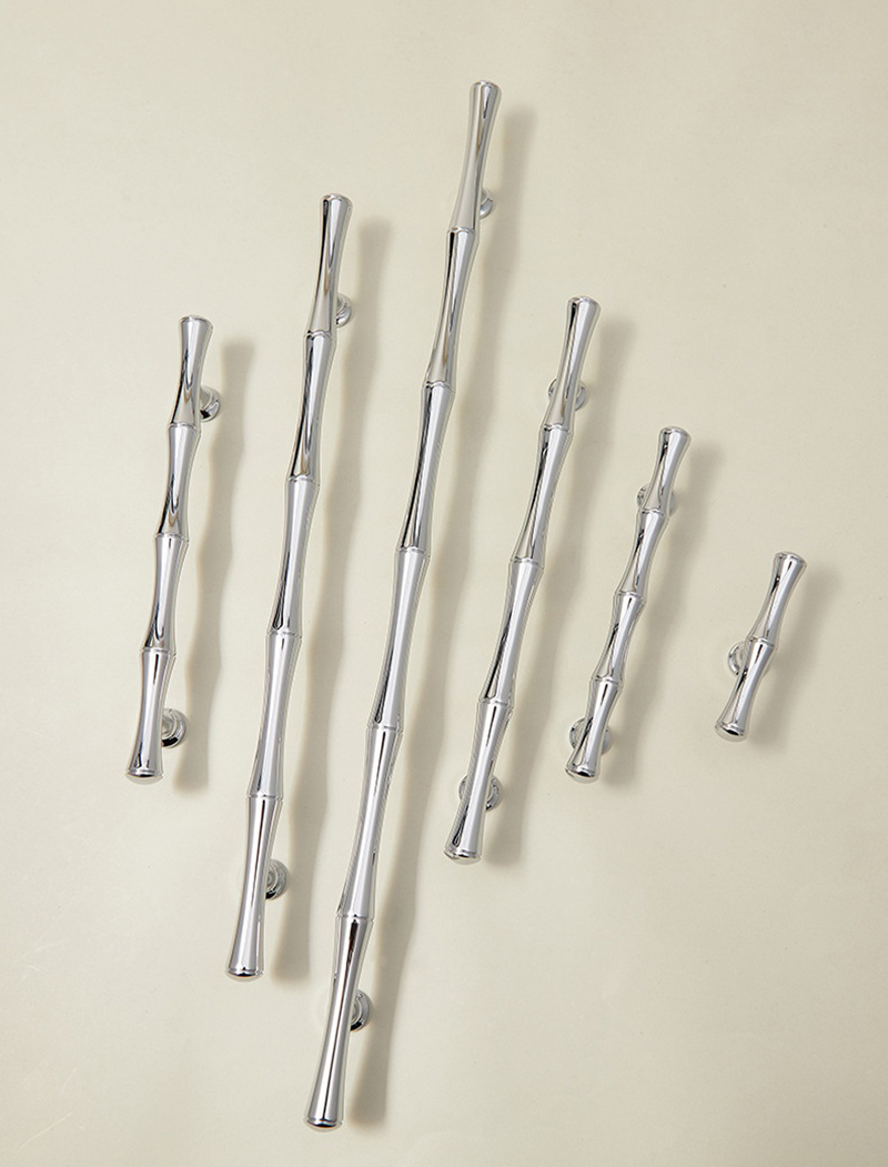 Tay nắm tủ đồng màu bạc dáng thân trúc KPA6218 | Flexdecor VN | 5