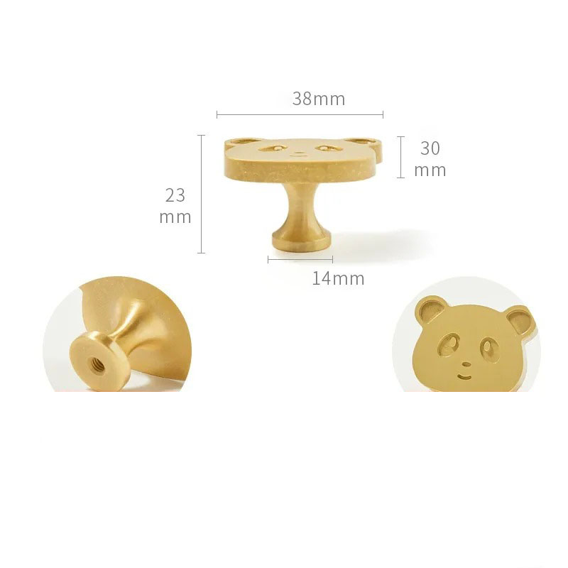 Tay nắm tủ đồng thau gấu trúc đáng yêu KPA424 | Flexdecor VN | 20