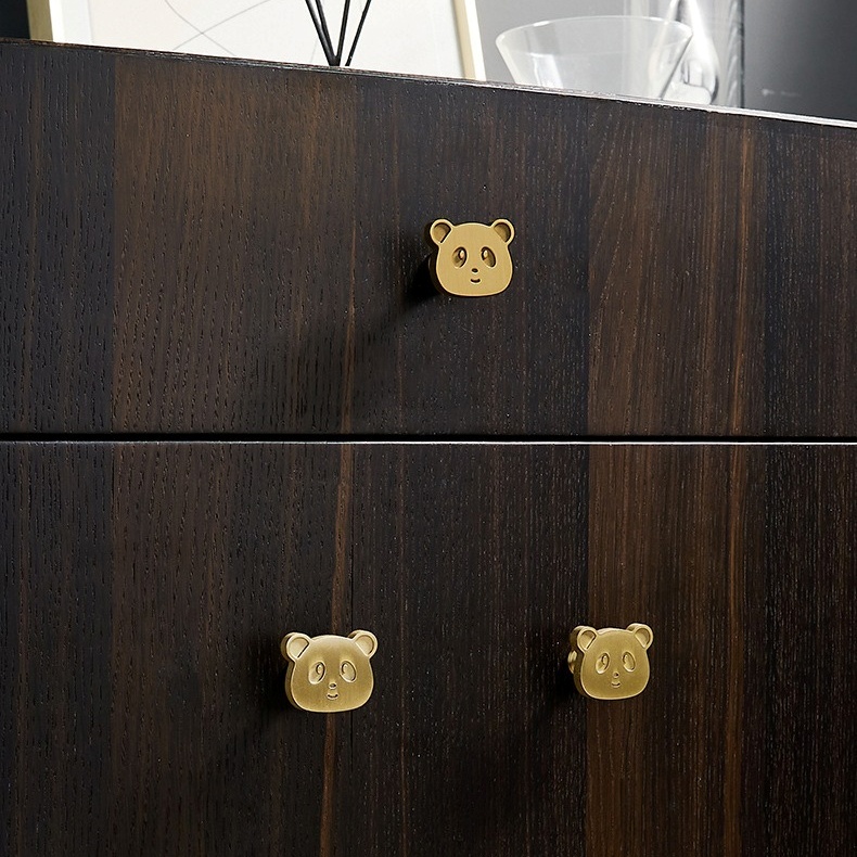 Tay nắm tủ đồng thau gấu trúc đáng yêu KPA424 | Flexdecor VN | 12