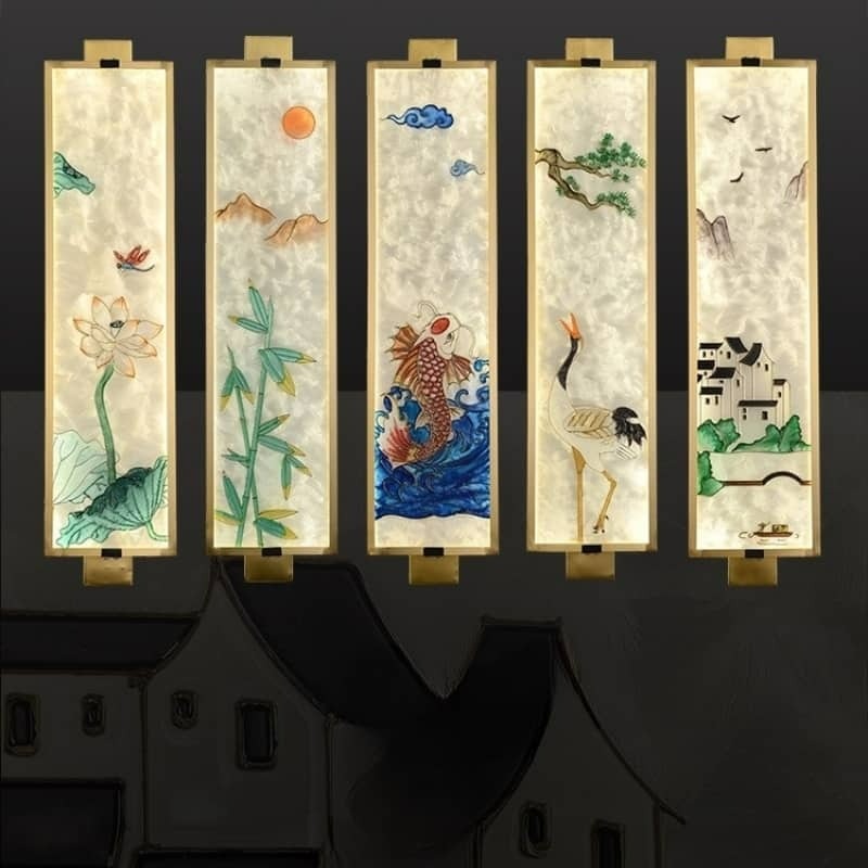 Đèn trang trí tường đồng nghệ thuật phương Đông GY7001