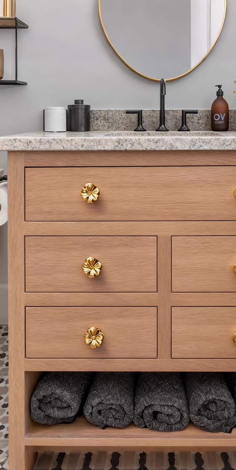 Tay nắm tủ hợp kim hình bông hoa nghệ thuật KHF864 | Flexdecor VN | 14