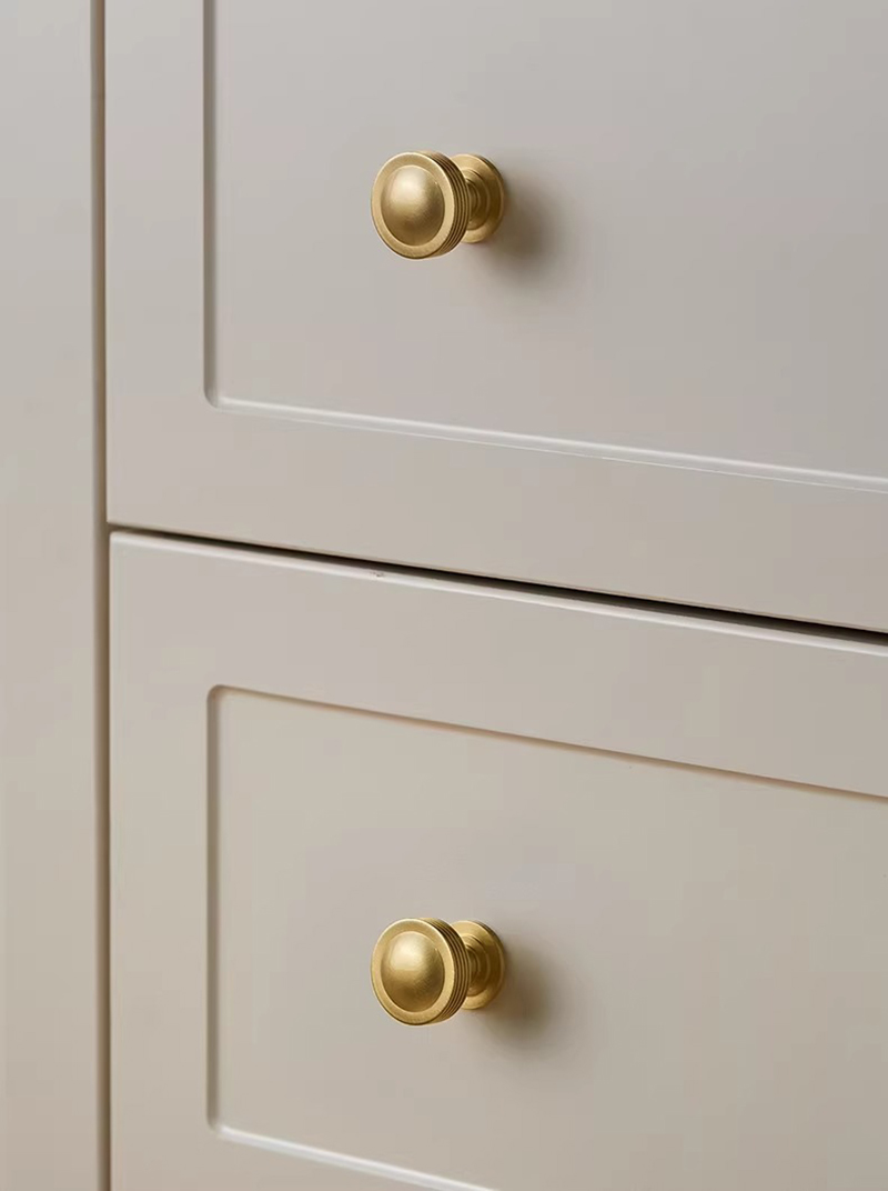 Núm tay nắm tủ đồng đồng tròn viền gân LKTBS01 | Flexdecor VN | 18