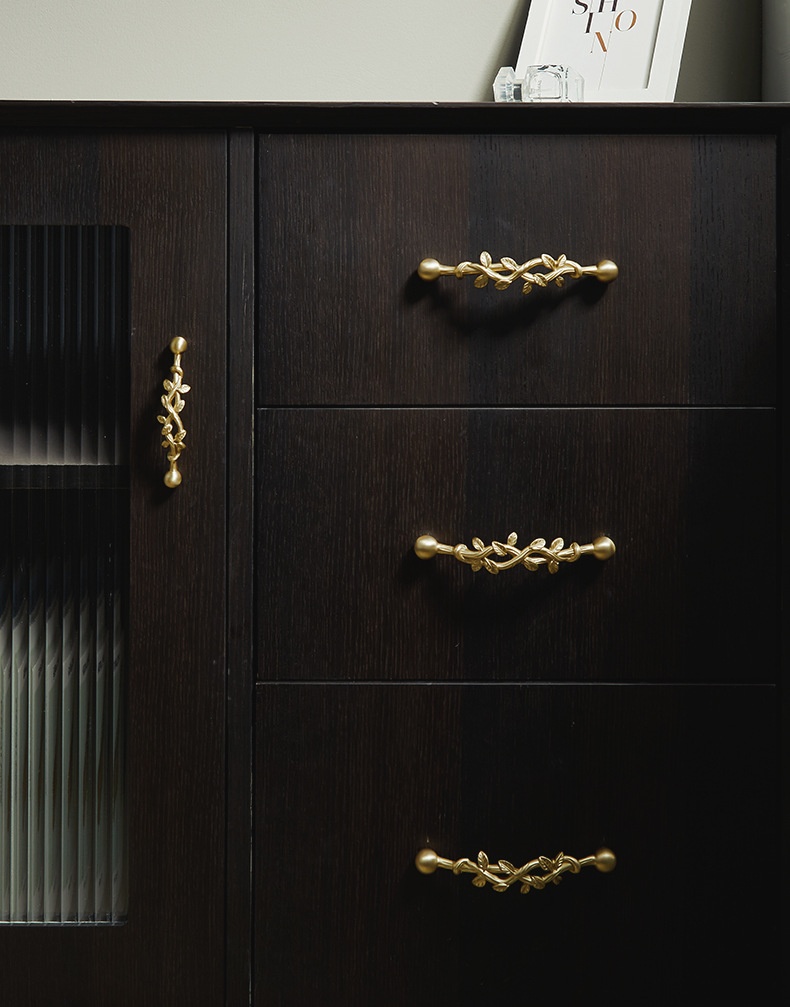 Tay nắm tủ đồng cành lá trang trí cao cấp PALO337 | Flexdecor VN | 14