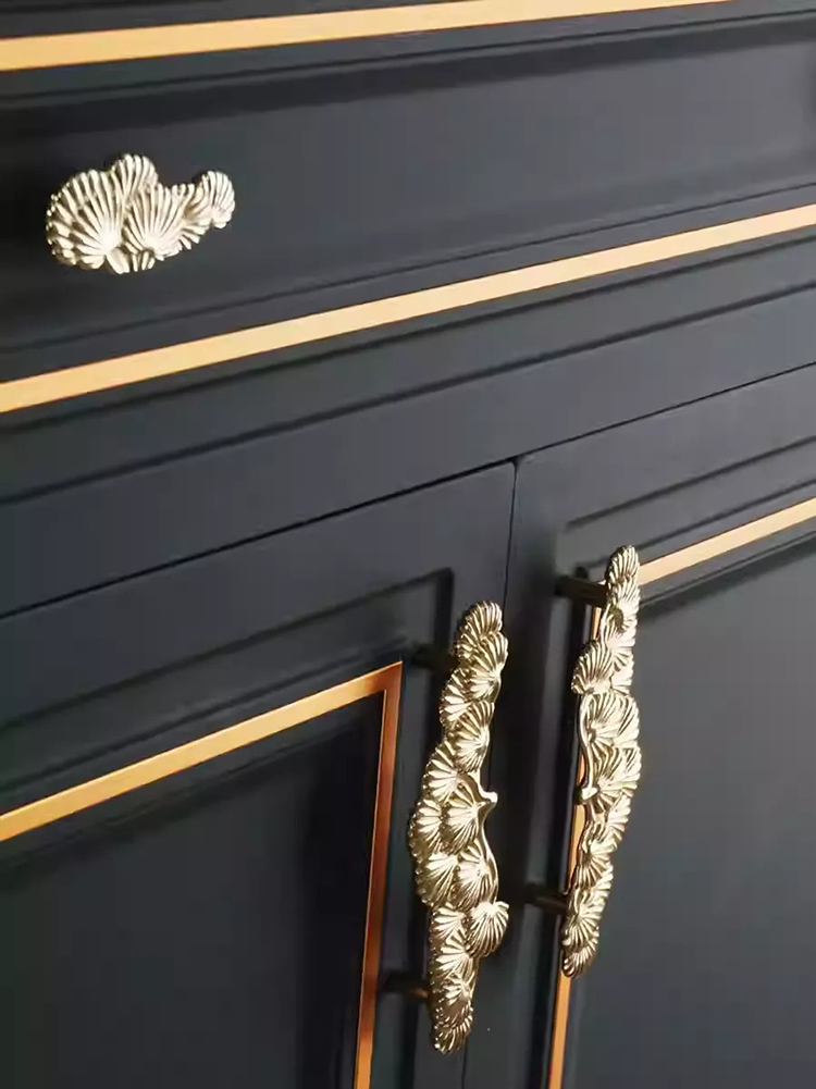 Tay nắm tủ đồng thau cành thông vàng PineLeaf YKS001 | Flexdecor VN | 20