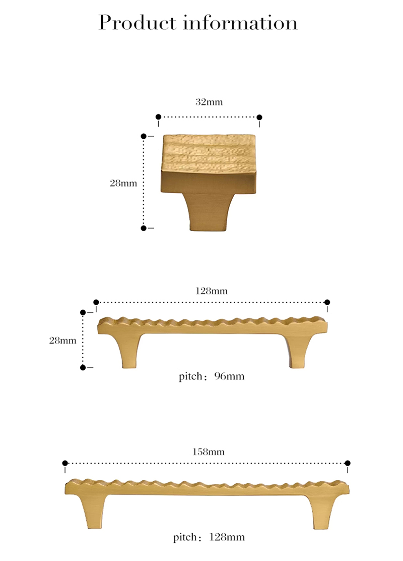 Tay nắm tủ đồng vân sóng Golden Wave WYTBS02 | Flexdecor VN | 23