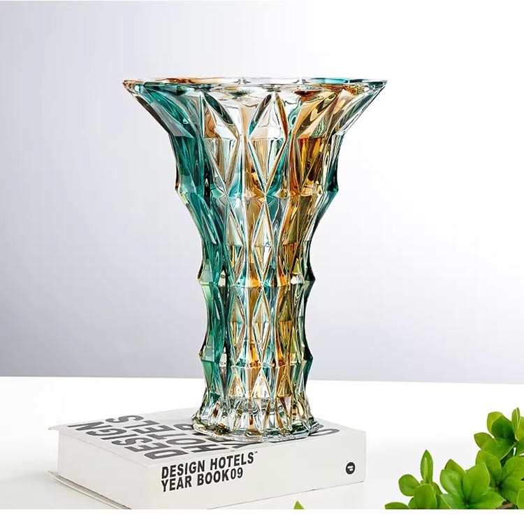 Bình hoa thủy tinh màu vàng ngọc lục bảo HL088 | Flexdecor VN | 9