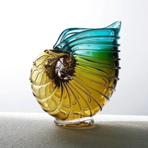 Bình thủy tinh decor vỏ ốc ánh kim Emerald Glow HL216