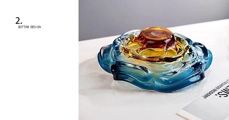Đĩa trang trí thủy tinh nghệ thuật Ocean Wave HL798 | Flexdecor VN | 17