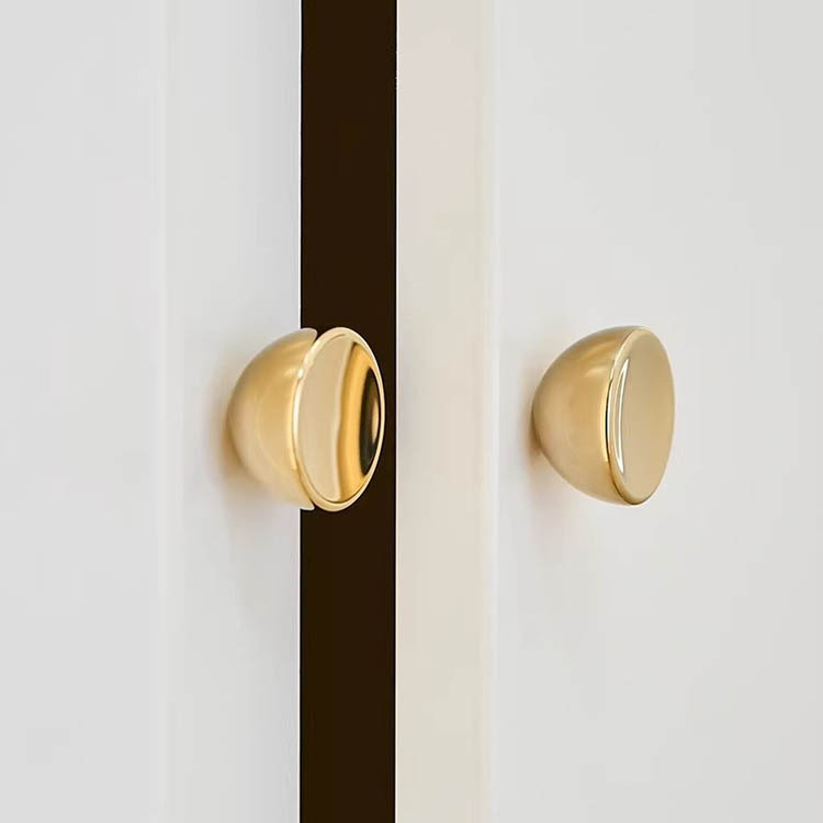 Núm tay nắm tủ tròn đặc đồng vàng bóng WYDDJ04 | Flexdecor VN | 17