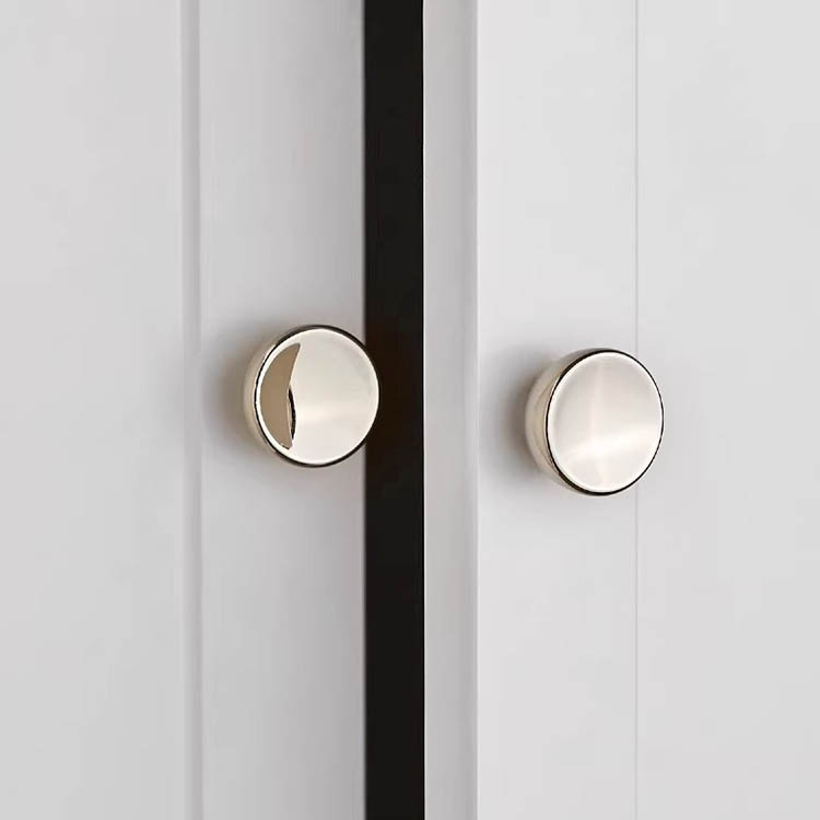 Núm tay nắm tủ tròn đặc màu bạc Niken WYNY05 | Flexdecor VN | 18