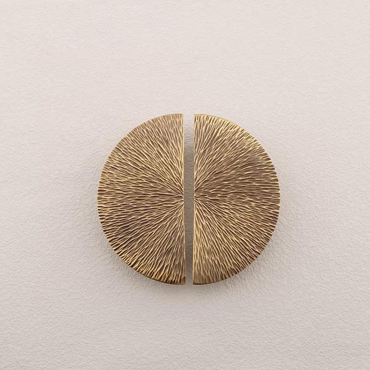 Tay nắm tủ bán nguyệt vân ánh sáng bằng đồng OVLI96 | Flexdecor VN | 25