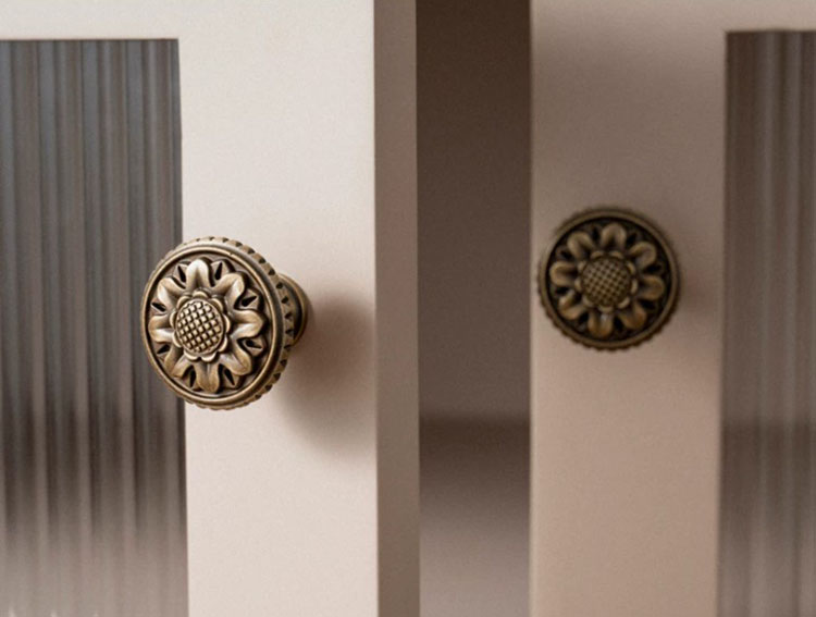 Núm tay nắm tủ đồng hoa hướng dương Vintage HGT6192 | Flexdecor VN | 10
