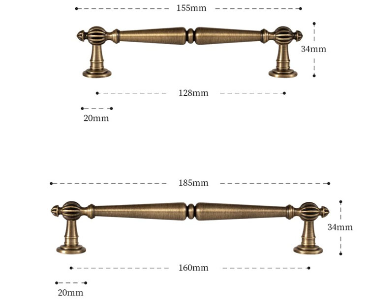 Tay nắm tủ đồng thau Victorian Style HGT6201 | Flexdecor VN | 23