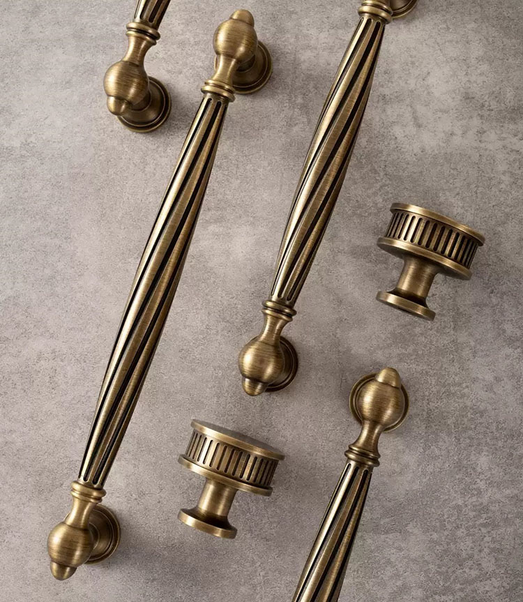 Tay nắm tủ đồng thau vân sọc châu Âu HGT2111 | Flexdecor VN | 5